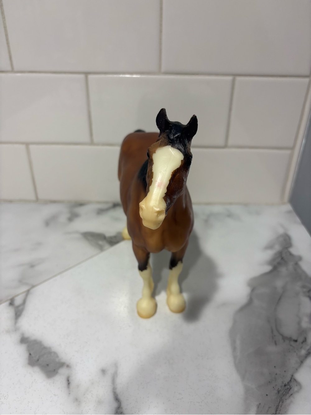 Retired Breyer Horse #1487 Clydesdale Mare Gift Set Dappled Bay Sabino Draft - Picture 4 of 4
